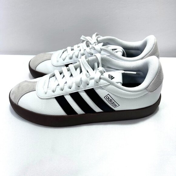 Adidas VL Court 3.0  Athletic Leather Men's Shoes Sneakers White Black US 9.5 - Picture 4 of 7